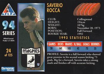1994 Dynamic AFLPA #24 Saverio Rocca Back
